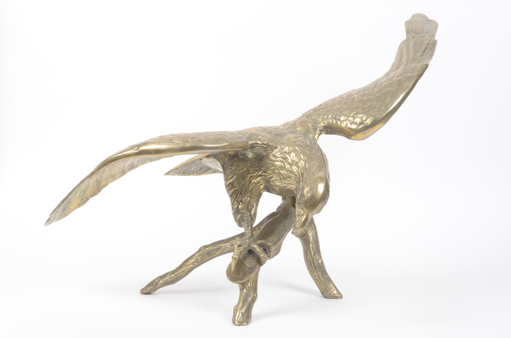Brass Tone Eagle Sculpture