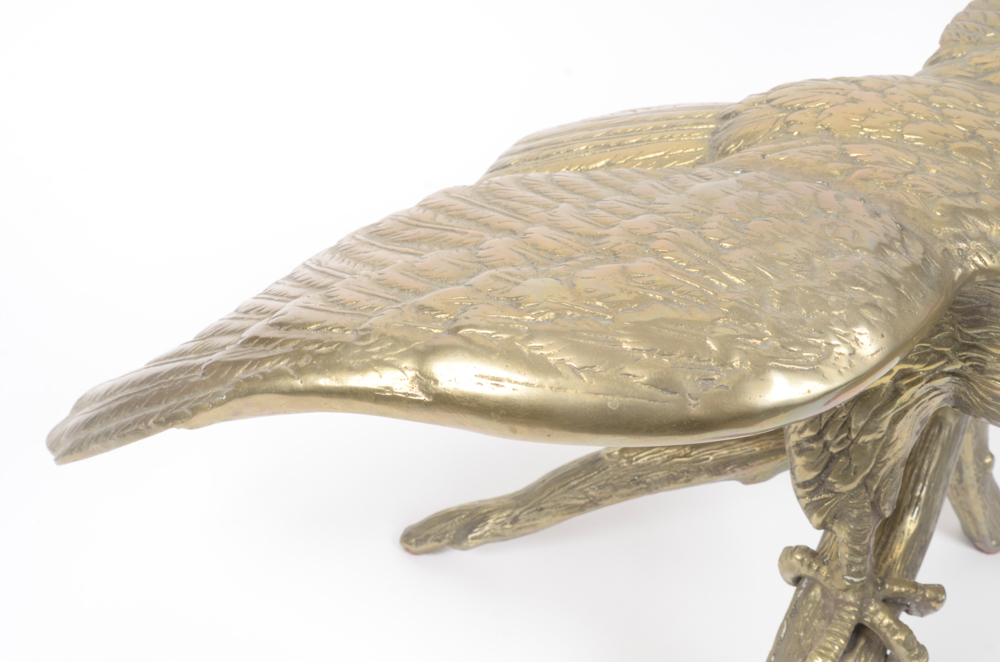 Brass Tone Eagle Sculpture