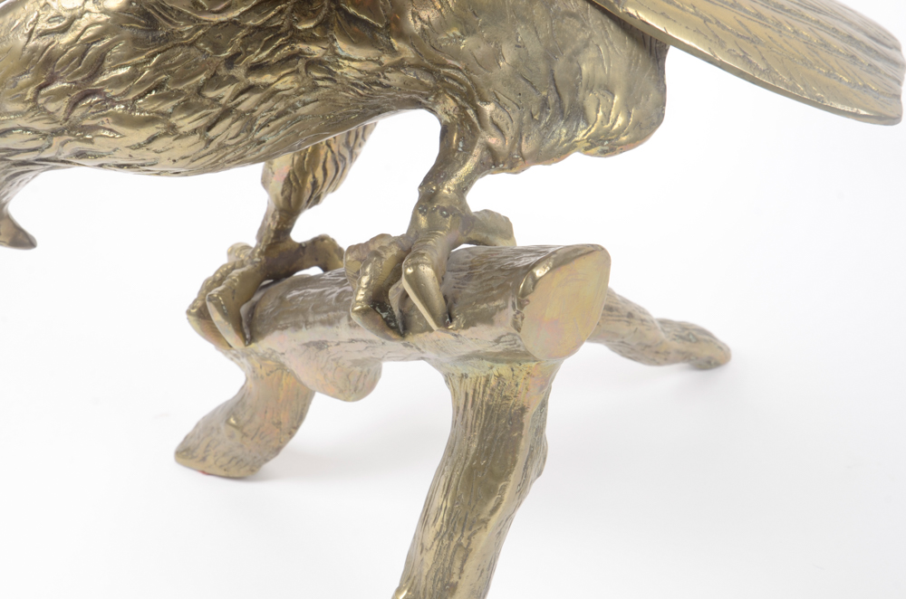 Brass Tone Eagle Sculpture
