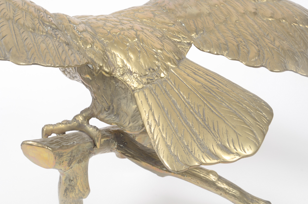Brass Tone Eagle Sculpture