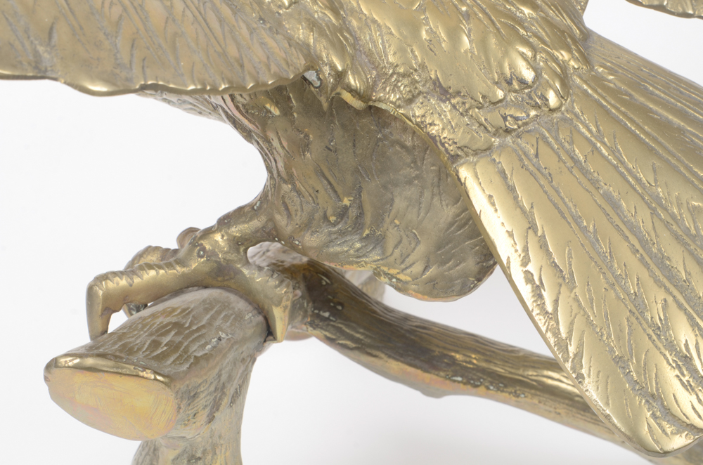 Brass Tone Eagle Sculpture