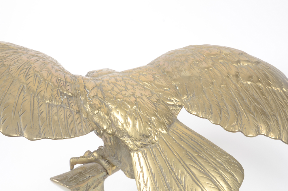 Brass Tone Eagle Sculpture