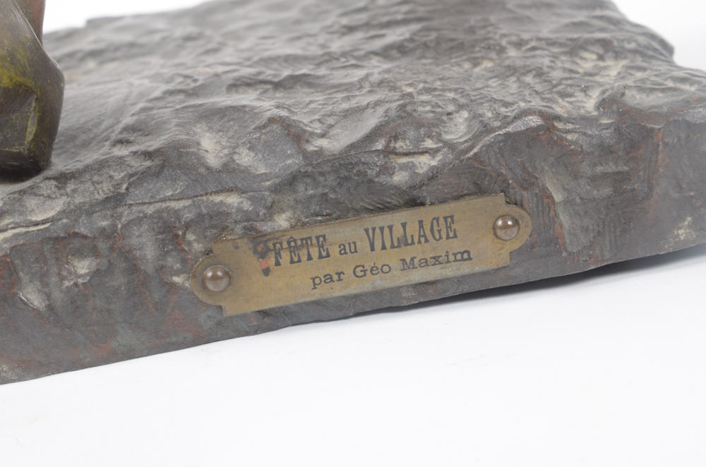 Bronze Tone Sculpture After George Maxim "Fête au Village"