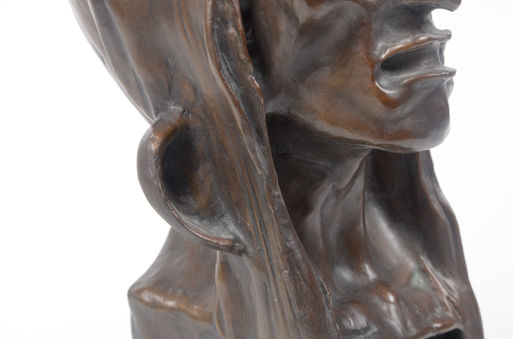 Limited Edition Reproduction Bronze Bust After Frederic Remington "The Savage"