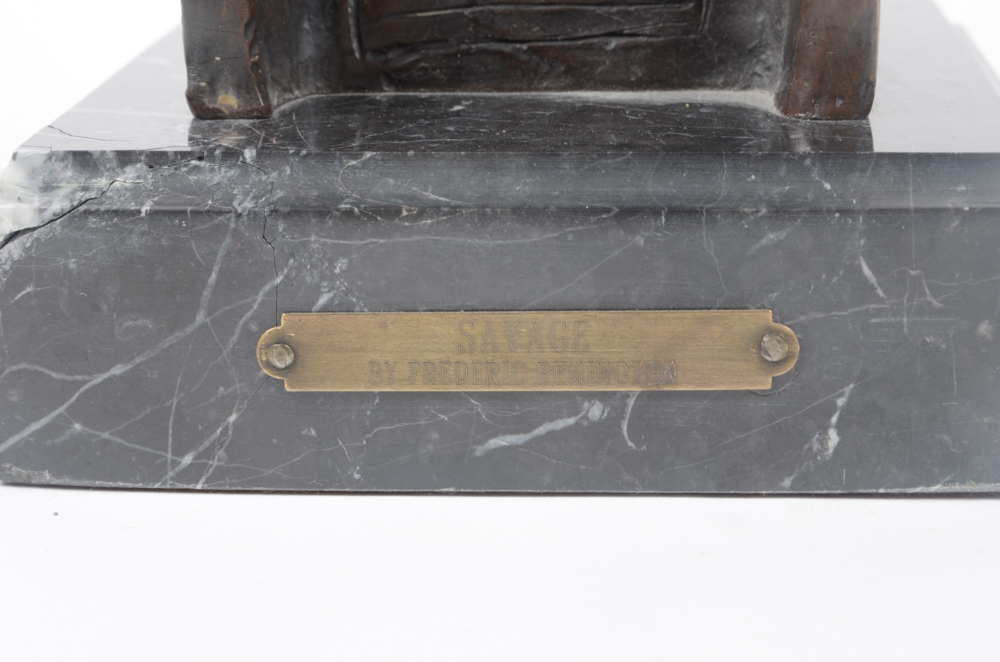 Limited Edition Reproduction Bronze Bust After Frederic Remington "The Savage"
