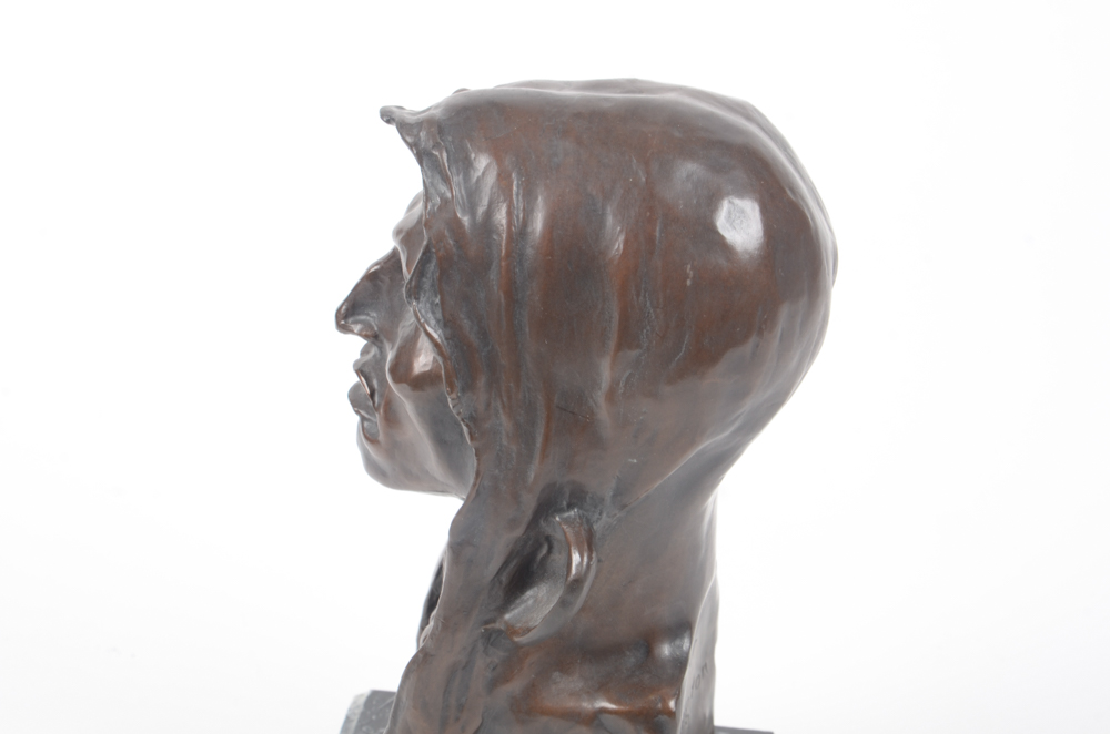 Limited Edition Reproduction Bronze Bust After Frederic Remington "The Savage"