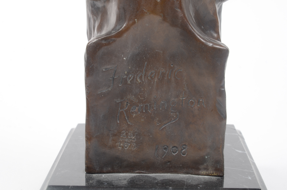 Limited Edition Reproduction Bronze Bust After Frederic Remington "The Savage"