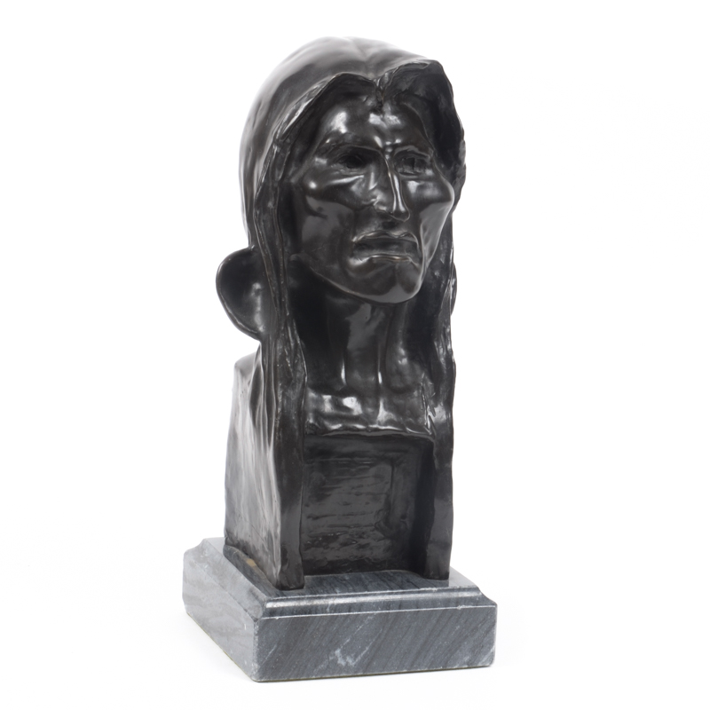 Reproduction Bronze Bust After Frederic Remington "The Savage"