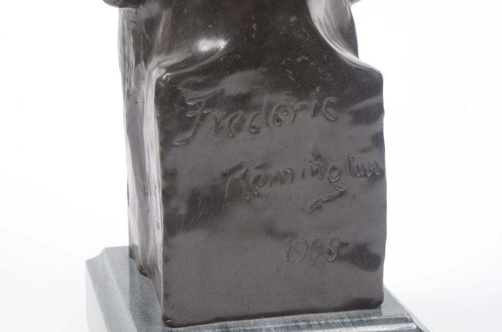 Reproduction Bronze Bust After Frederic Remington "The Savage"