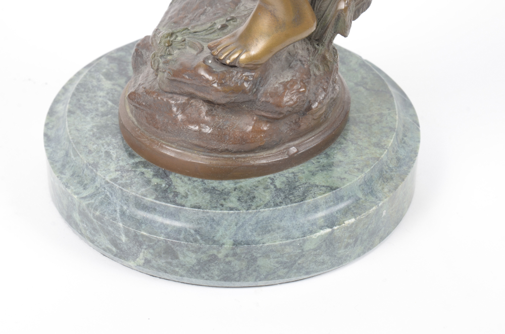 Bronze Tone Metal Sculpture After Auguste Moreau  "Retour/Des Champs"