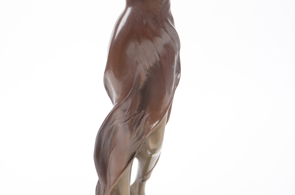 Reproduction Bronze Sculpture After Emmanuele Villanis "Girl with Scarf"