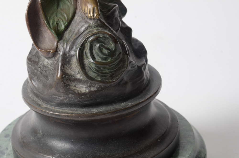 Reproduction Bronze Sculpture After Emmanuele Villanis "Girl with Scarf"