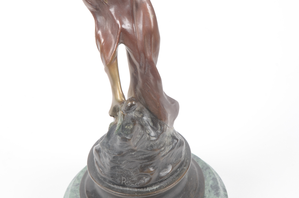 Reproduction Bronze Sculpture After Emmanuele Villanis "Girl with Scarf"