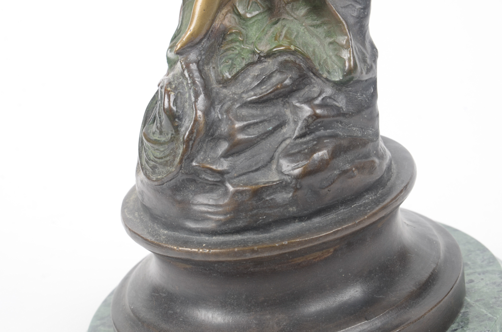 Reproduction Bronze Sculpture After Emmanuele Villanis "Girl with Scarf"