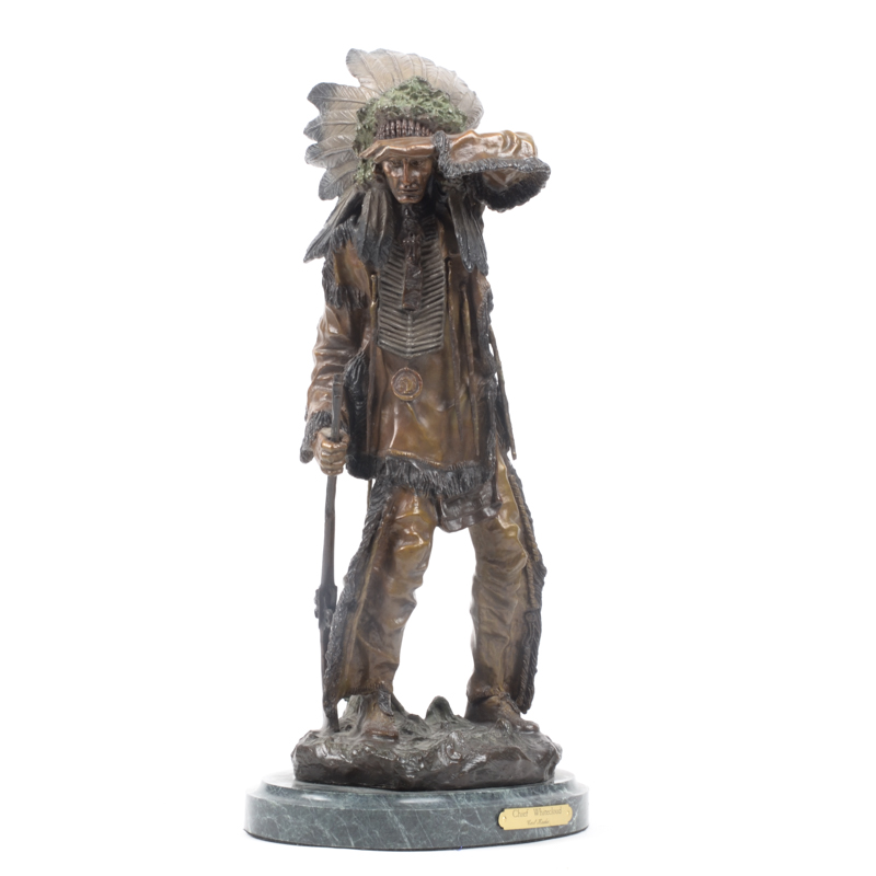Bronze Tone Sculpture After Carl Kauba "Chief Whitecloud"