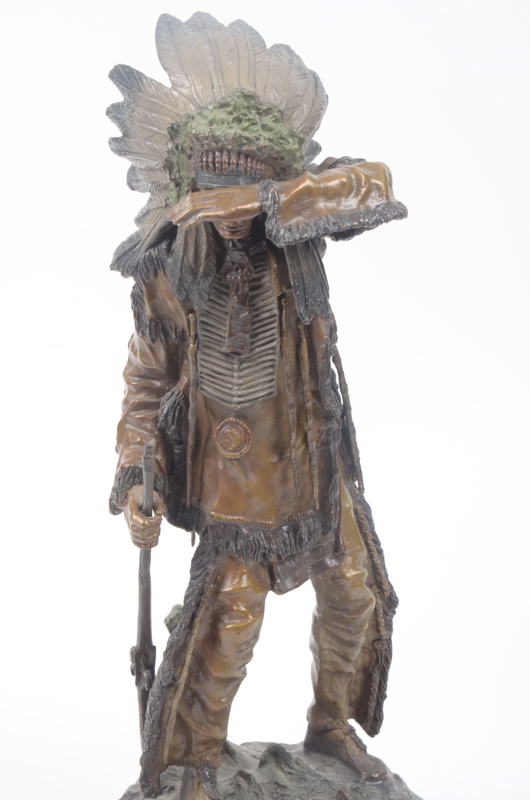 Bronze Tone Sculpture After Carl Kauba "Chief Whitecloud"