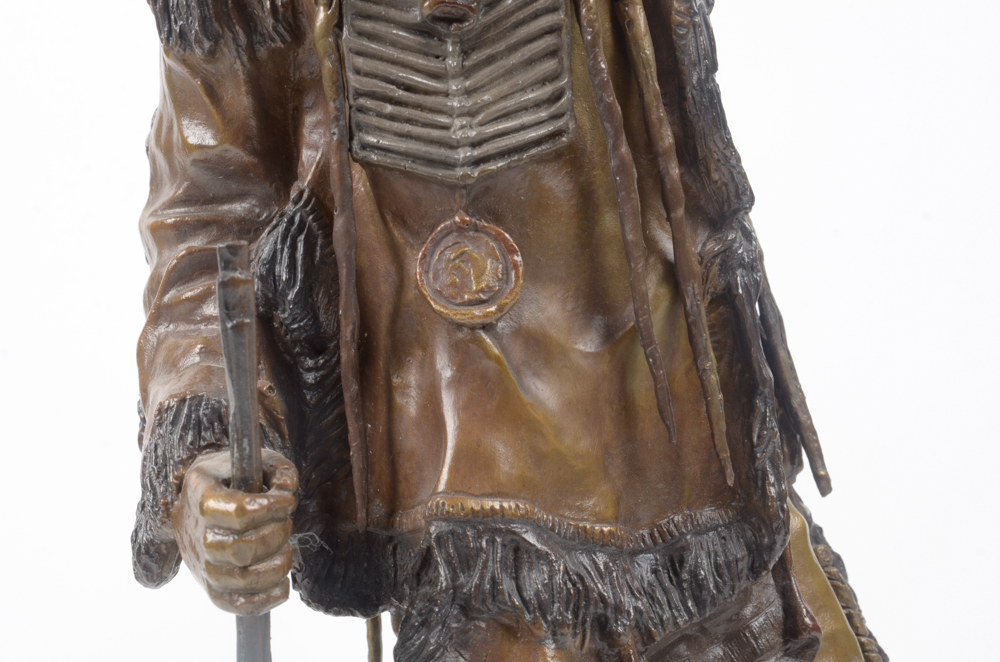 Bronze Tone Sculpture After Carl Kauba "Chief Whitecloud"