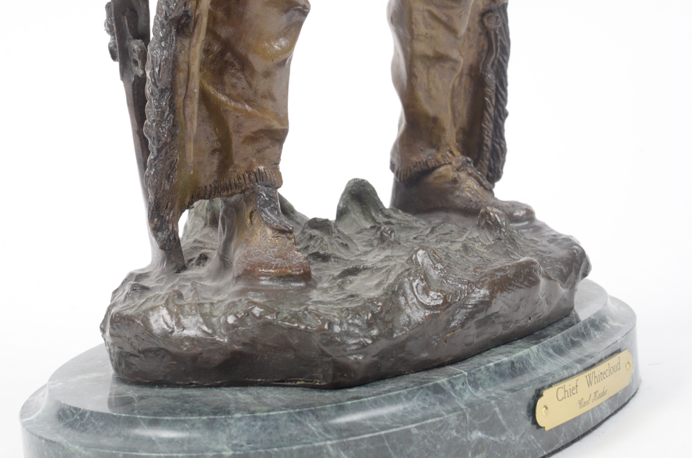 Bronze Tone Sculpture After Carl Kauba "Chief Whitecloud"