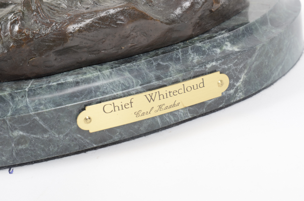 Bronze Tone Sculpture After Carl Kauba "Chief Whitecloud"