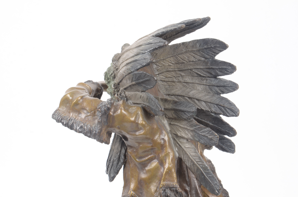Bronze Tone Sculpture After Carl Kauba "Chief Whitecloud"