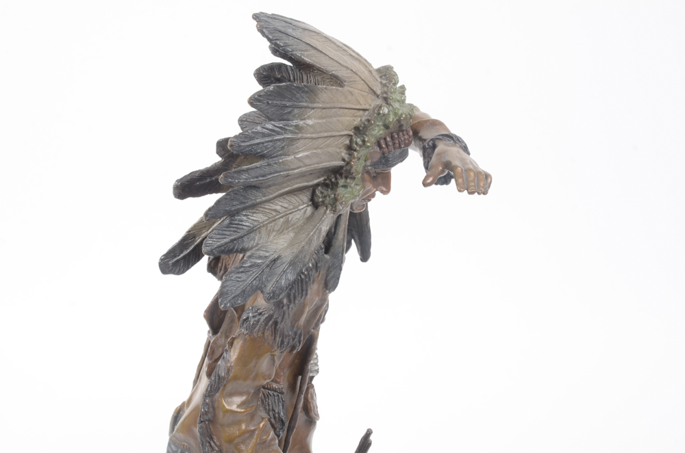 Bronze Tone Sculpture After Carl Kauba "Chief Whitecloud"