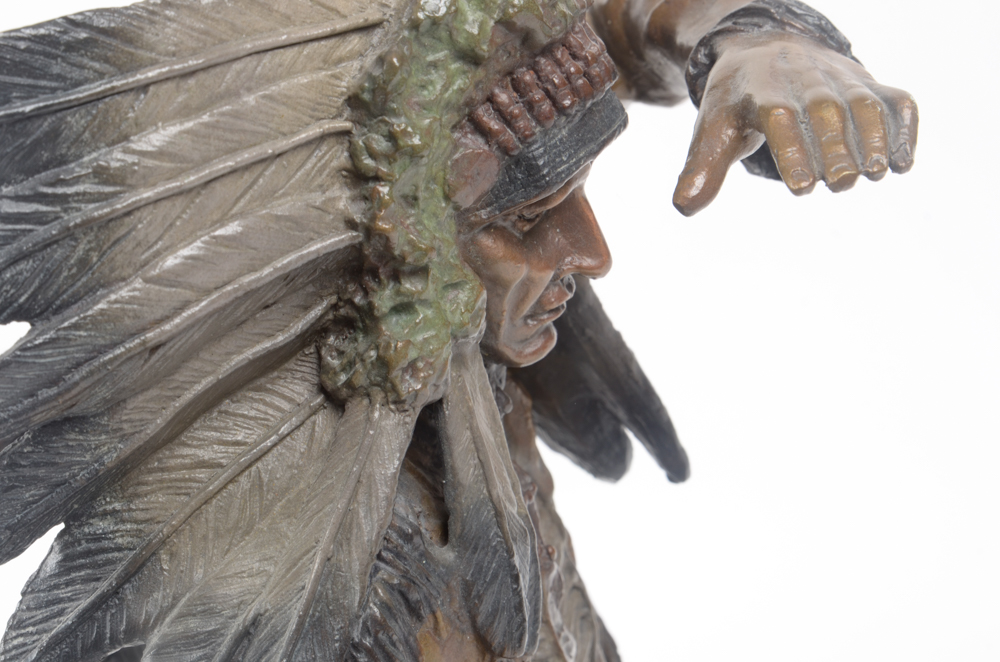 Bronze Tone Sculpture After Carl Kauba "Chief Whitecloud"