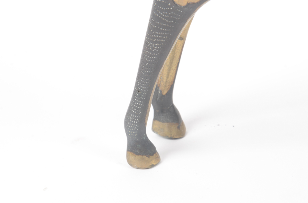 Gold Tone and Black Painted Ceramic Deer