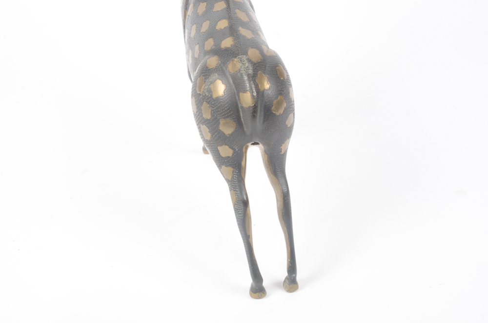 Gold Tone and Black Painted Ceramic Deer