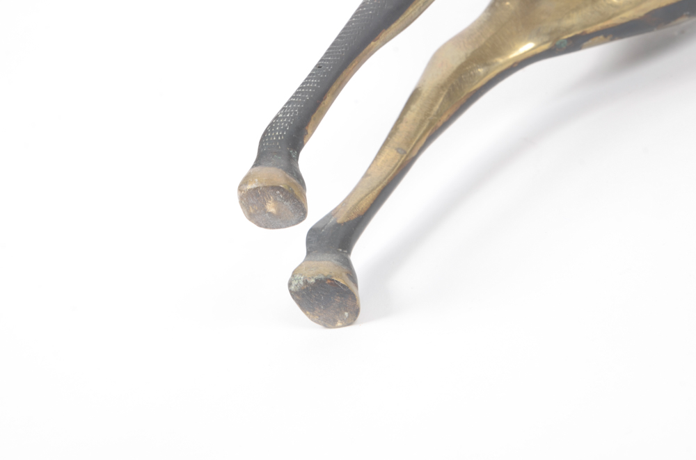 Gold Tone and Black Painted Ceramic Deer