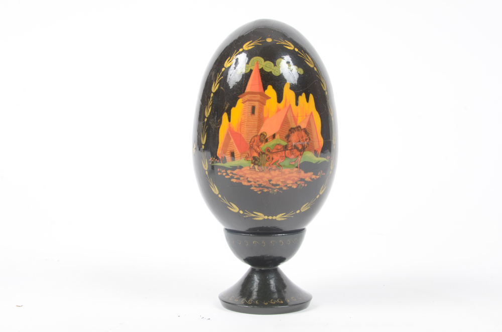 Group of Russian Decorated and Lacquered Eggs