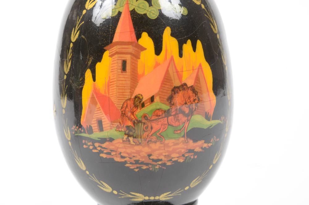 Group of Russian Decorated and Lacquered Eggs