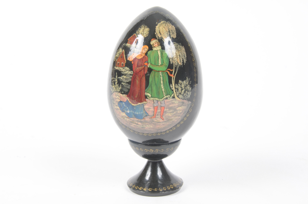 Group of Russian Decorated and Lacquered Eggs