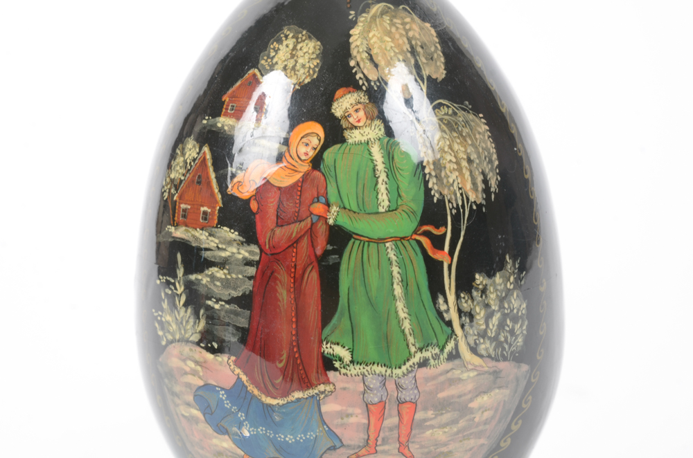Group of Russian Decorated and Lacquered Eggs