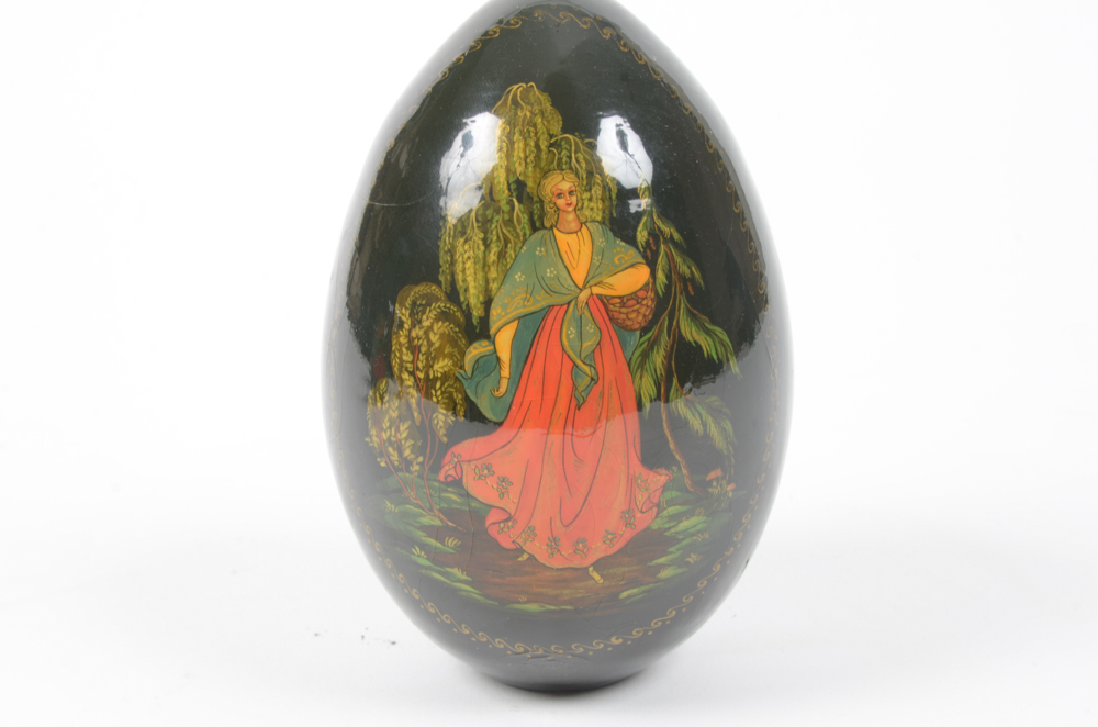 Group of Russian Decorated and Lacquered Eggs