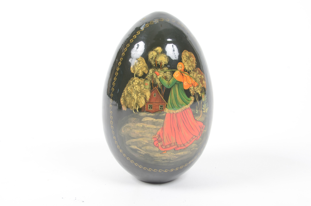 Group of Russian Decorated and Lacquered Eggs