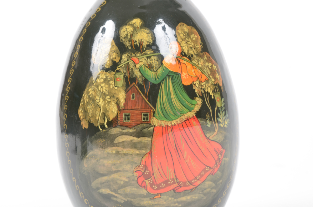 Group of Russian Decorated and Lacquered Eggs