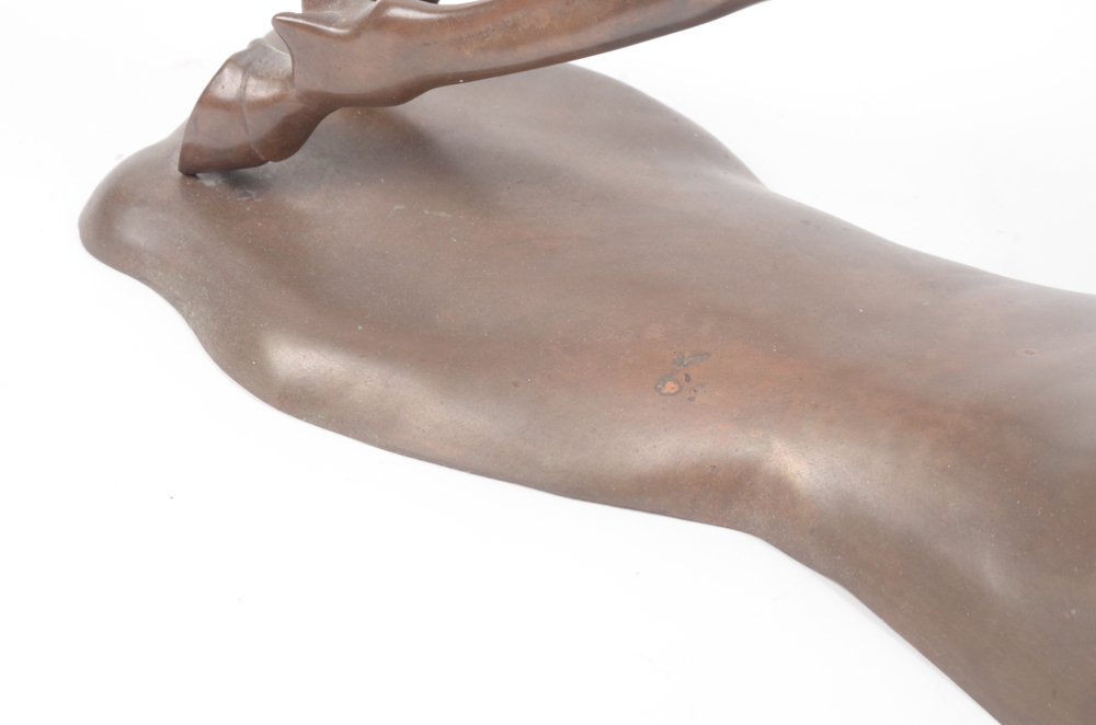 Bronze Tone Metal Gazelle Sculpture