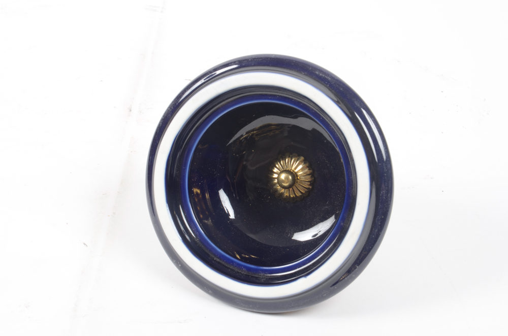 Contemporary Sevres Style Porcelain Urn With Gold-Tone Mounts