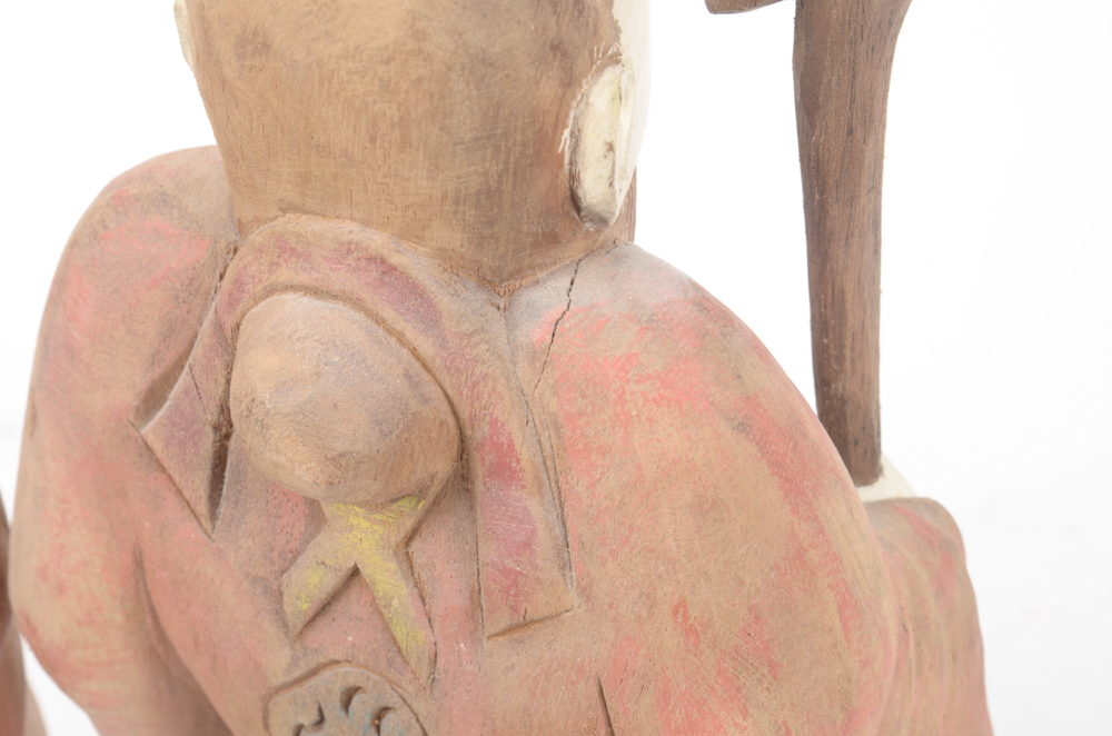 Pair of Vintage Chinese Carved Wood Figures