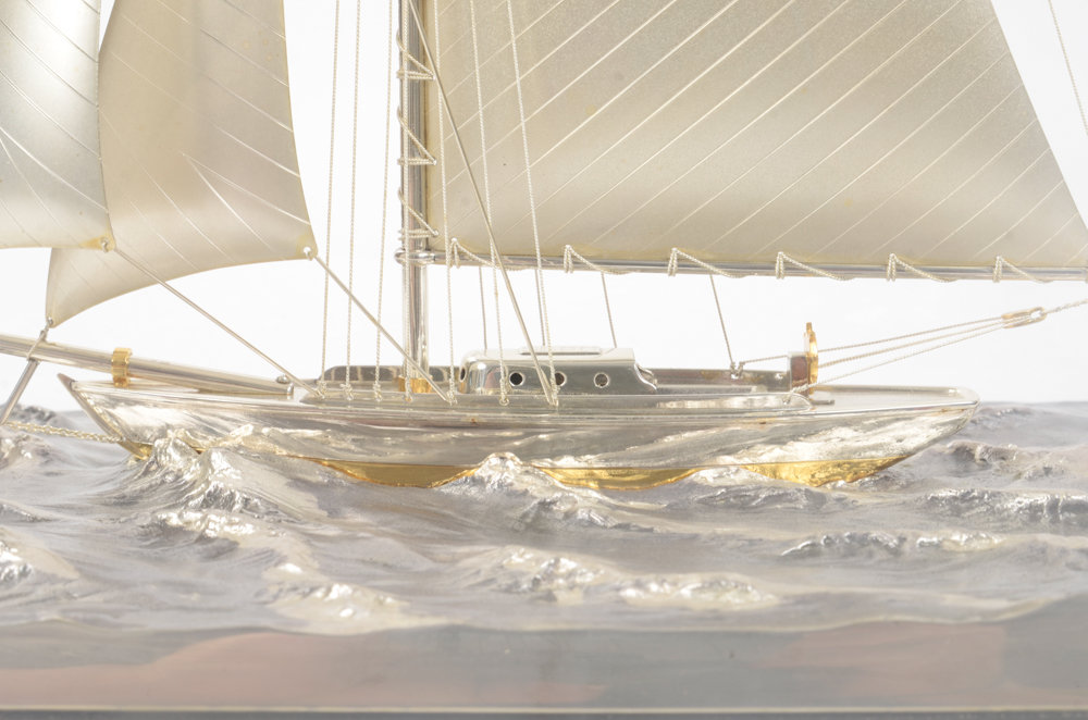 Sterling Silver Sail Boat Model