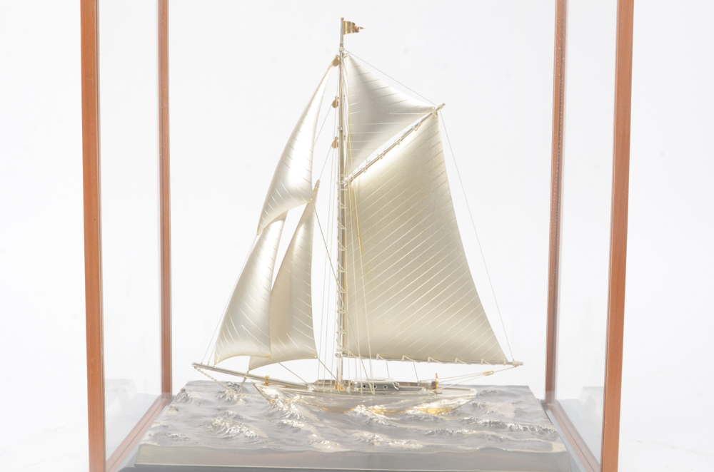 Sterling Silver Sail Boat Model