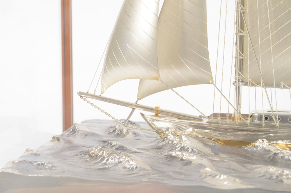 Sterling Silver Sail Boat Model