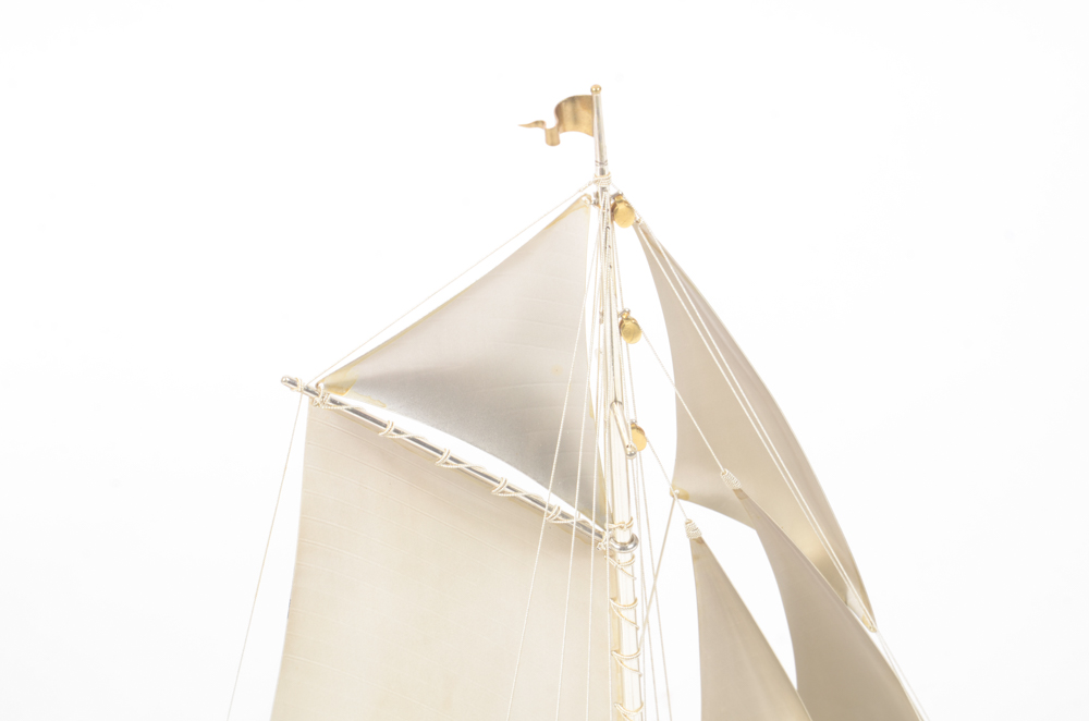 Sterling Silver Sail Boat Model