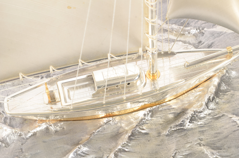 Sterling Silver Sail Boat Model