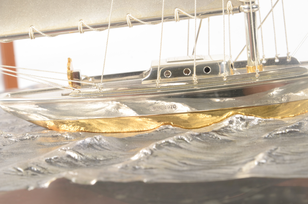 Sterling Silver Sail Boat Model