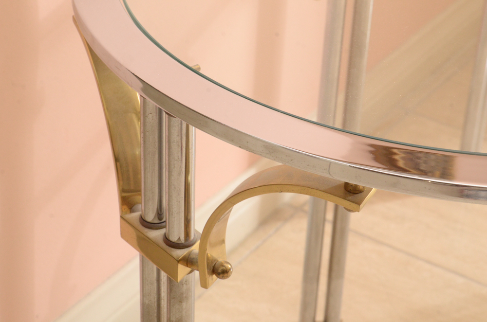 Pair of 1980s Art Deco Revival Glass Side Tables