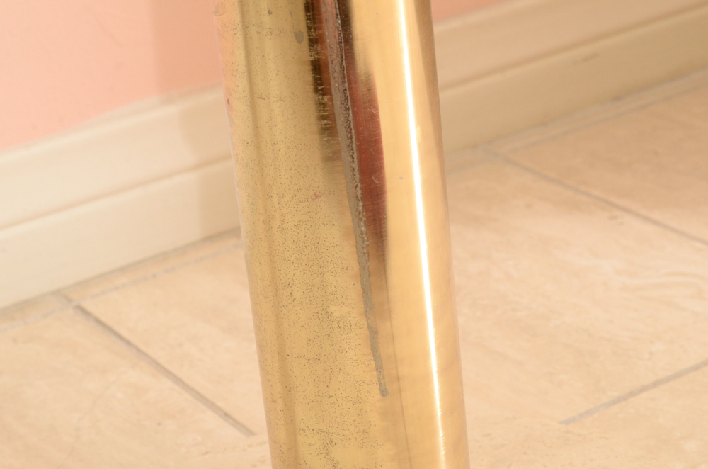 Glass Top and Limestone Base Side Table