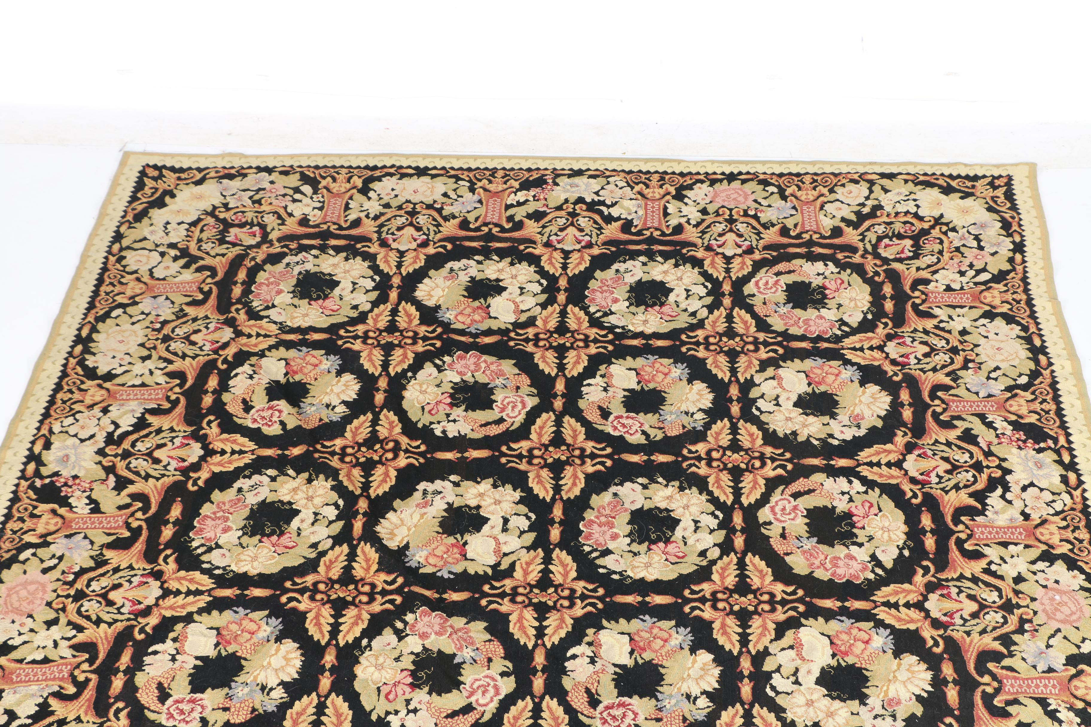 Needlepoint Floral Area Rug