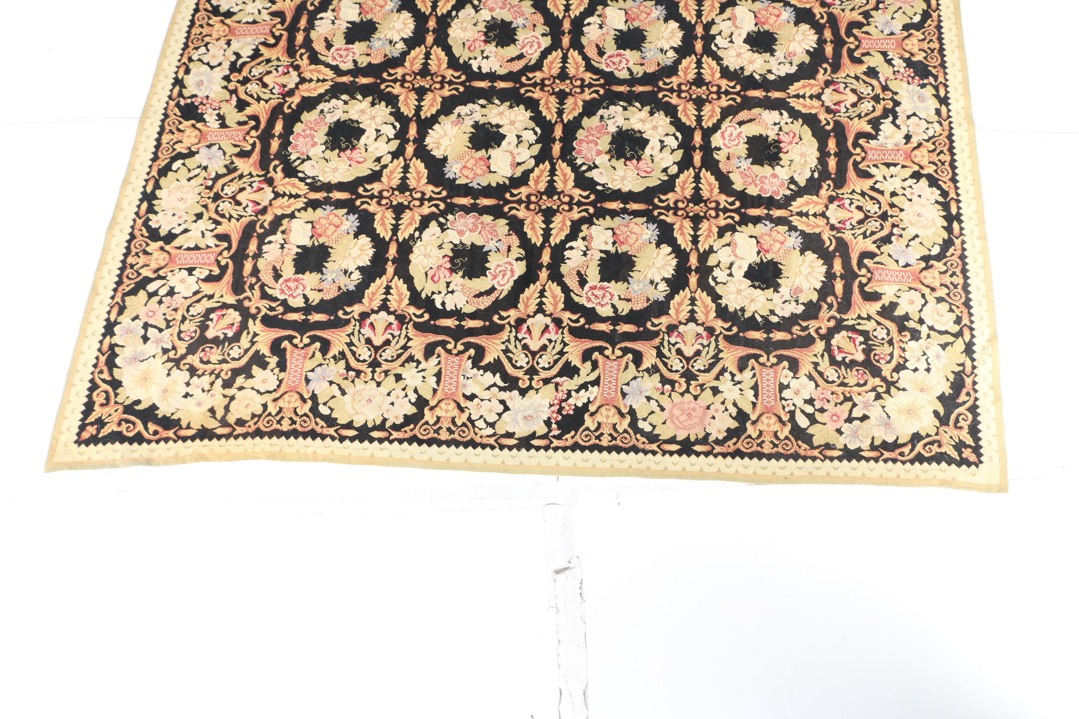 Needlepoint Floral Area Rug