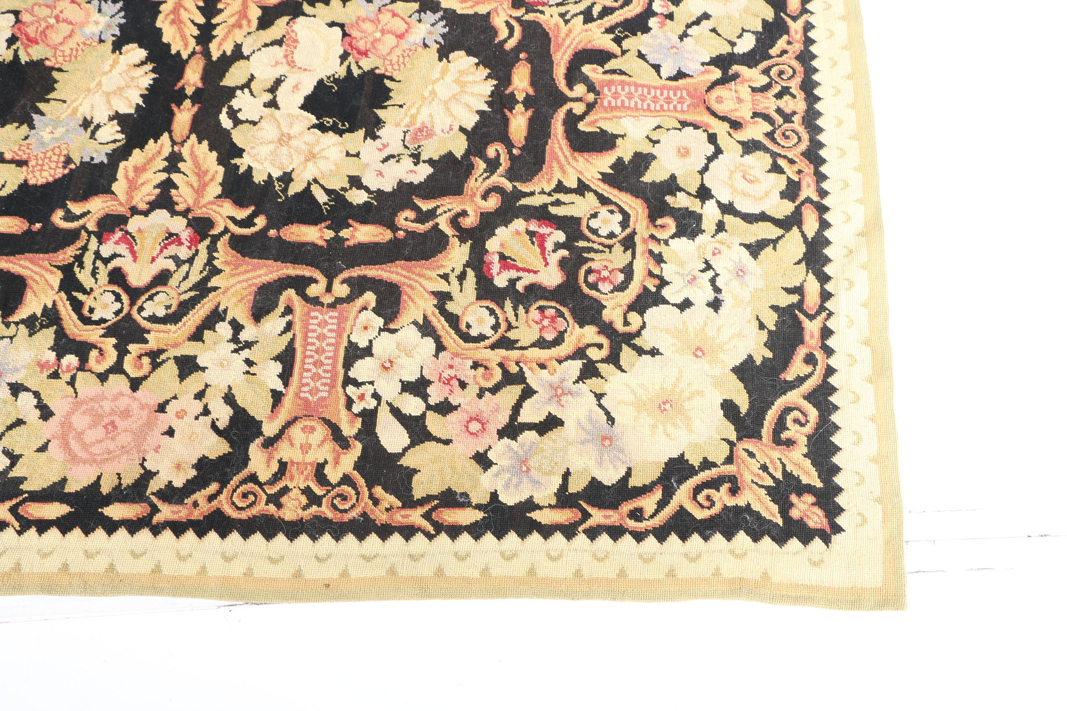 Needlepoint Floral Area Rug